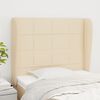 vidaXL T&ecirc;te de lit avec oreilles Cr&egrave;me 103x23x118/128 cm Tissu