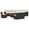 vidaXL Salon de jardin 11 pcs avec coussins noir r&eacute;sine tress&eacute;e