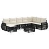 vidaXL Ensemble de canap&eacute; de jardin 9 pcs Noir et blanc cr&egrave;me
