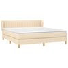 vidaXL Sommier &agrave; lattes de lit avec matelas Cr&egrave;me 160x200 cm Tissu