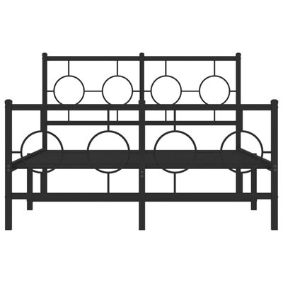 vidaXL Cadre de lit métal sans matelas avec pied de lit noir 120x190cm