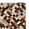 vidaXL Tapis Cuir v&eacute;ritable Patchwork 80 x 150 cm Carr&eacute; Marron/Blanc