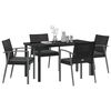 vidaXL Ensemble de salle à manger pour jardin 5 pcs Noir et gris