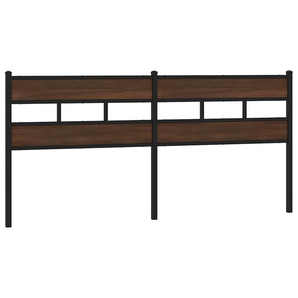 vidaXL T&ecirc;te de lit de remplacement ch&ecirc;ne marron 200 cm acier et bois d'ing&eacute;nierie