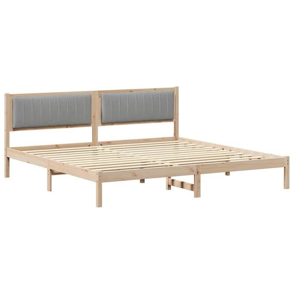 vidaXL Cadre de lit Gris clair 200 x 200 cm Pin massif