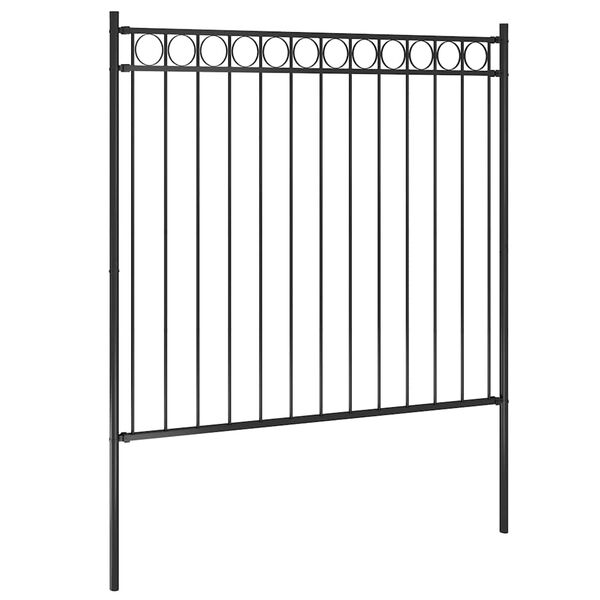 vidaXL Cl&ocirc;ture de jardin en acier 1,7 x 1,5 m Noir