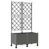 vidaXL Bac de jardin avec treillis et roues 2 pc Gris clair PP