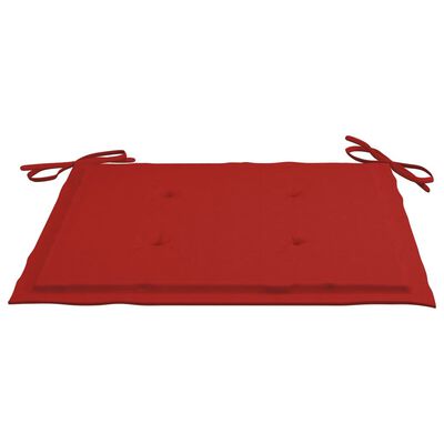 vidaXL Chaises à dîner 6 pcs avec coussins rouge Bois de teck solide