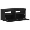vidaXL Meuble TV Ch&ecirc;ne noir 90 x 35 x 40 cm Bois d'ing&eacute;nierie
