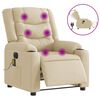 vidaXL Fauteuil inclinable de massage &eacute;lectrique cr&egrave;me tissu