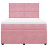 vidaXL Sommier &agrave; lattes de lit avec matelas Rose 140x200 cm Velours