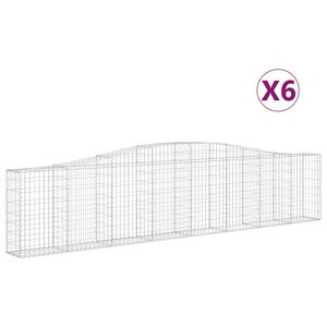 vidaXL Paniers &agrave; gabions arqu&eacute;s 6 pcs 400x30x80/100 cm Fer galvanis&eacute;