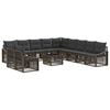 vidaXL Ensemble de canap&eacute; de jardin 12 pc Gris polyrotin