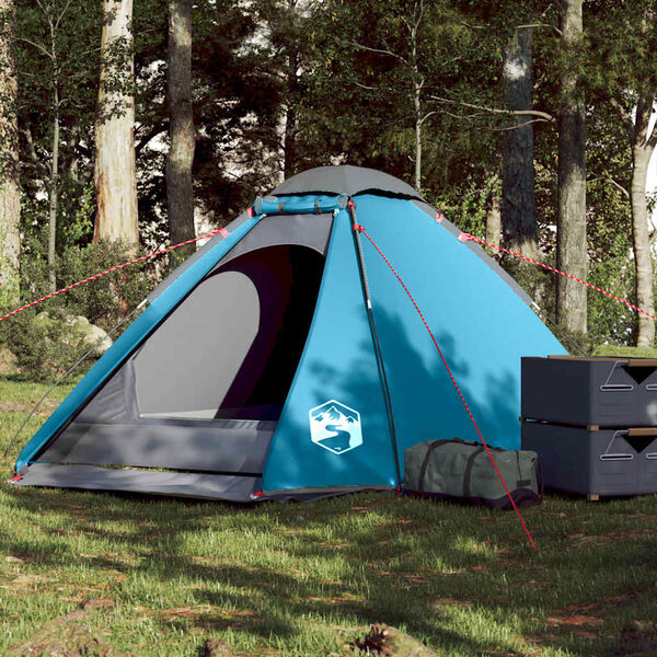 vidaXL Tente de camping &agrave; d&ocirc;me 4 personnes bleu imperm&eacute;able