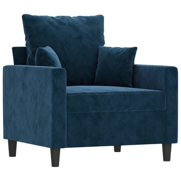 vidaXL Fauteuil Bleu 60 cm Velours