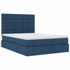 vidaXL Lit avec rangement et LED avec LED Bleu 140 x 190 cm Polyester