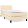 vidaXL Sommier &agrave; lattes de lit avec matelas Cr&egrave;me 100x200 cm Tissu
