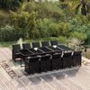 vidaXL Ensemble &agrave; manger de jardin coussins 11 pcs R&eacute;sine tress&eacute;e Noir