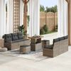 vidaXL Ensemble de canap&eacute; de jardin avec coussin 9 pcs Gris Poly rotin