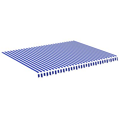 vidaXL Tissu de remplacement pour auvent Bleu et blanc 4,5x3,5 m