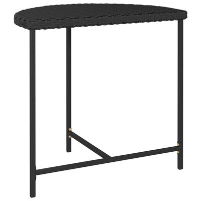 vidaXL Table de jardin Noir 80x50x75 cm Résine tressée