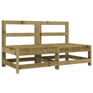 vidaXL Canap&eacute;s centraux de jardin 2 pcs bois de pin impr&eacute;gn&eacute;