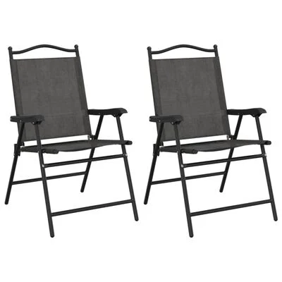 vidaXL Chaises de jardin pliables lot de 2 en acier et textilène