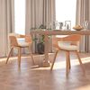 vidaXL Chaises &agrave; manger lot de 2 cr&egrave;me similicuir et bois courb&eacute;