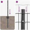 vidaXL Cl&ocirc;ture avec poteau Gris 0,6 x 10 m Acier et PVC
