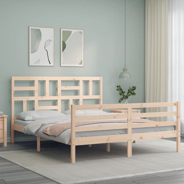 vidaXL Cadre de lit sans matelas 160x200 cm bois massif