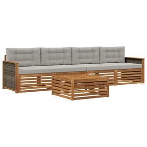 vidaXL Ensemble de canap&eacute;s d'ext&eacute;rieur 5 pc Naturel et gris clair