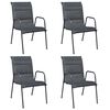 vidaXL Ensemble &agrave; manger d'ext&eacute;rieur 5 pcs Acier Noir