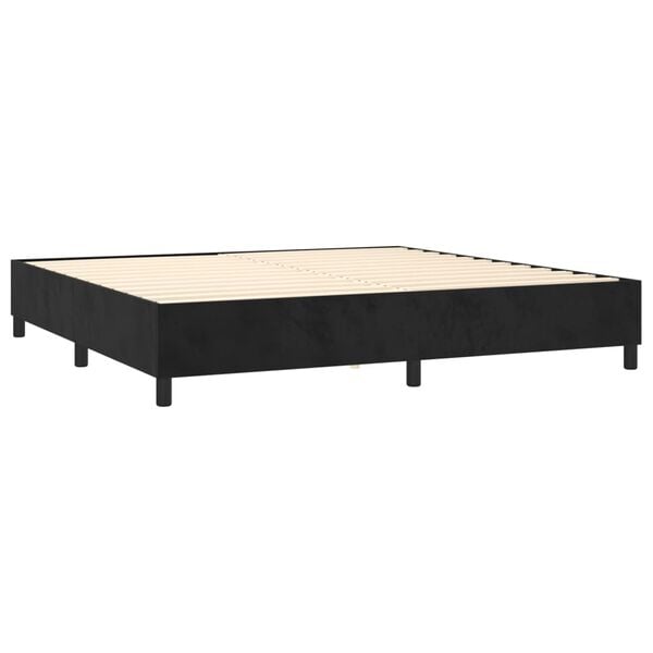 vidaXL Sommier &agrave; lattes de lit avec matelas Noir 180x200 cm Velours
