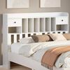 vidaXL T&ecirc;te de lit avec rangement blanc 150 cm bois massif de pin