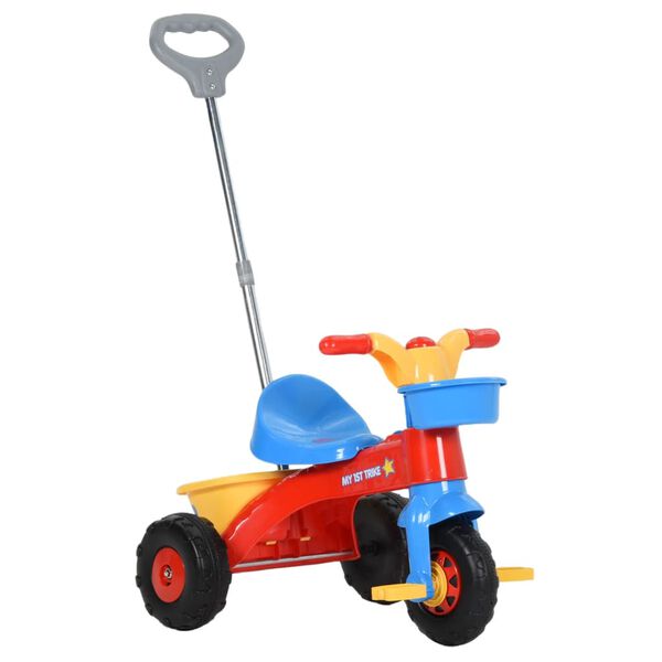vidaXL Tricycle pour enfants avec poign&eacute;e pour parents Multicolore