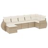 vidaXL Salon de jardin avec coussins 7 pcs beige r&eacute;sine tress&eacute;e