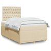 vidaXL Sommier &agrave; lattes de lit avec matelas Cr&egrave;me 120x200 cm Tissu