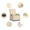vidaXL Fauteuil inclinable Cr&egrave;me Tissu