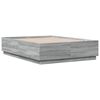 vidaXL Cadre de lit sans matelas sonoma gris 135x190 cm