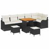 vidaXL Ensemble de canap&eacute; de jardin avec coussin 9 pcs Noir et Cr&egrave;me