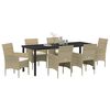 vidaXL Ensemble de salle &agrave; manger pour jardin 7 pcs Beige polyrotin