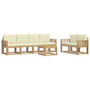 vidaXL Ensemble de canap&eacute;s d'ext&eacute;rieur 7 pc Blanc et cr&egrave;me