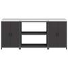 vidaXL Ensemble de rangement cuisine 3 pcs Noir Acier lamin&eacute; &agrave; froid
