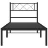 vidaXL Cadre de lit m&eacute;tal sans matelas avec t&ecirc;te de lit noir 75x190 cm