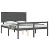 vidaXL Lit pour personne &acirc;g&eacute;e t&ecirc;te de lit gris 160x200 cm bois massif