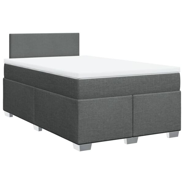vidaXL Sommier à lattes de lit avec matelas Gris foncé 120x200cm Tissu