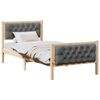 vidaXL Cadre de lit avec t&ecirc;te de lit Gris fonc&eacute; 90 x 200 cm Pin massif