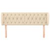 vidaXL T&ecirc;te de lit avec oreilles Cr&egrave;me 147x23x78/88 cm Tissu