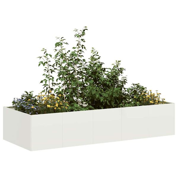vidaXL Jardini&egrave;re blanc 200x80x40 cm acier