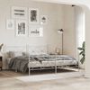 vidaXL Cadre de lit m&eacute;tal sans matelas et pied de lit blanc 180x200 cm